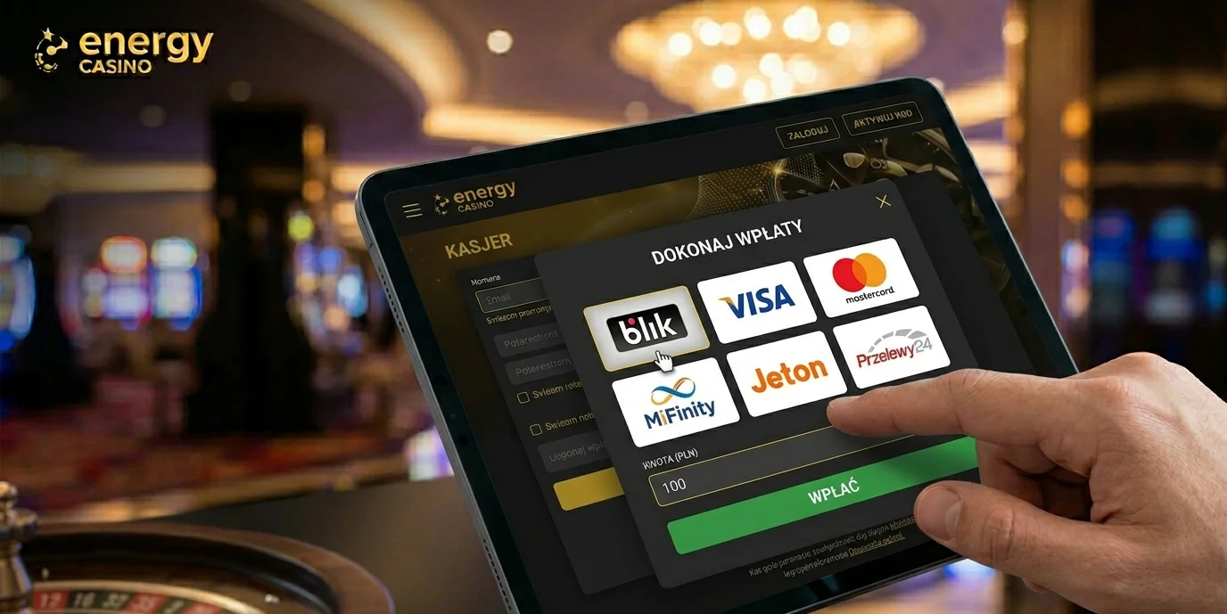 Energy Casino kasjer — BLIK, Visa, Mastercard jako metody płatności