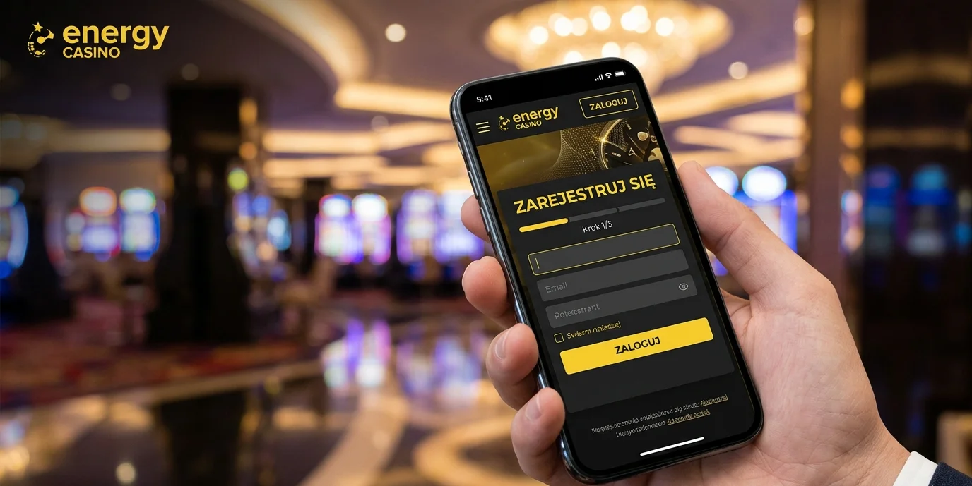 Formularz rejestracji Energy Casino na urządzeniu mobilnym